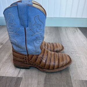 Horse Power HP1842 Caiman Print Square Toe Cowboy Western Boots Youth size 3